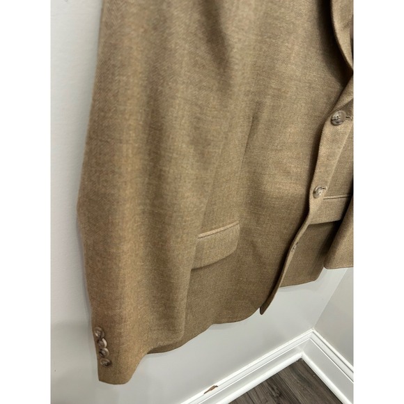 Stafford Wool Blazer Tweed Tan Herringbone Soft Sport Coat Jacket 40S - Picture 8 of 13